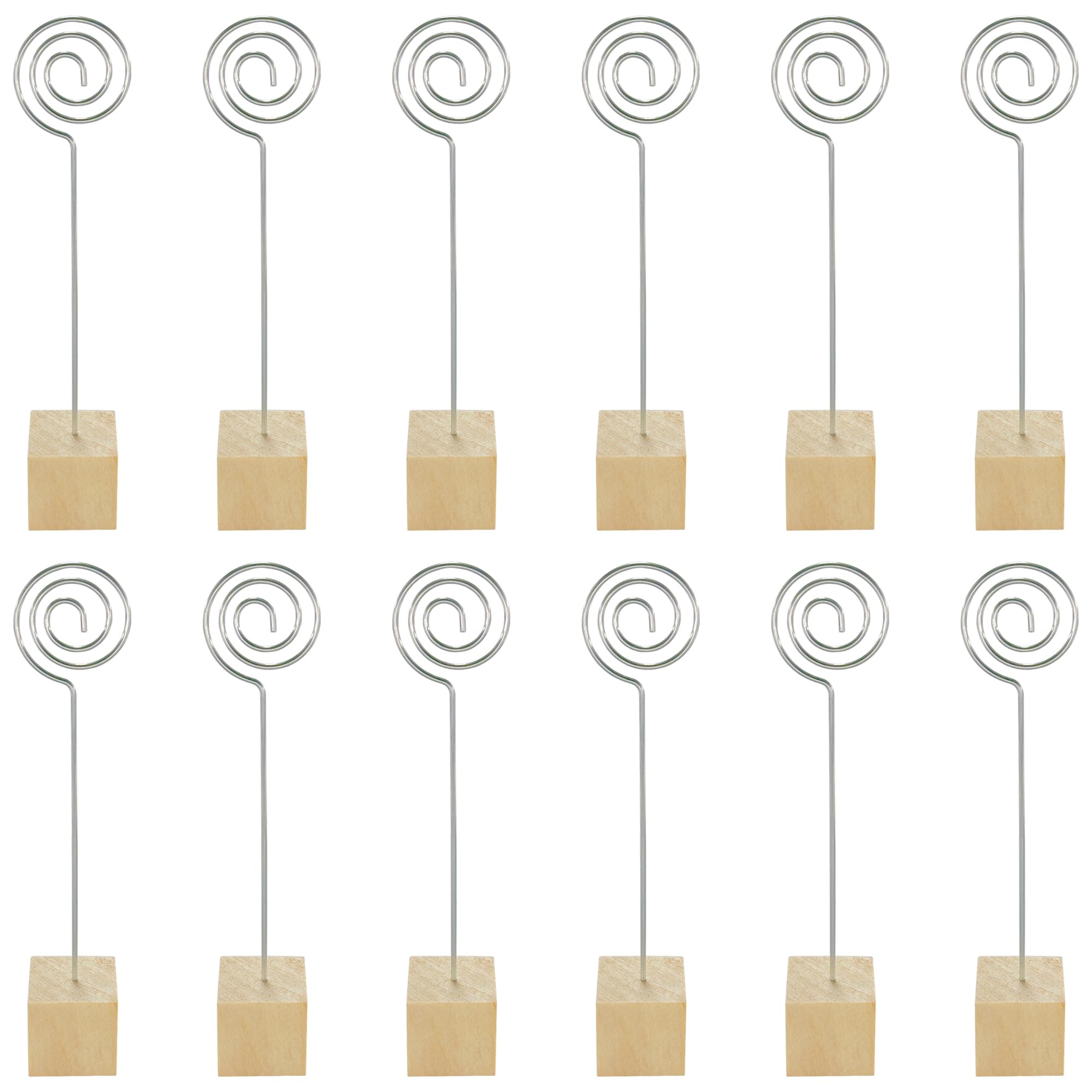 12 PCS Memo Holders with Mount,Card Photo Clips,Price Tag Holders (Round, 25mm)