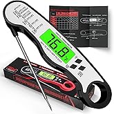 AWLKIM Meat Thermometer Digital - Fast Instant Read Food Thermometer for Cooking, Candy Making, Outside Grill, IP67 Waterproo