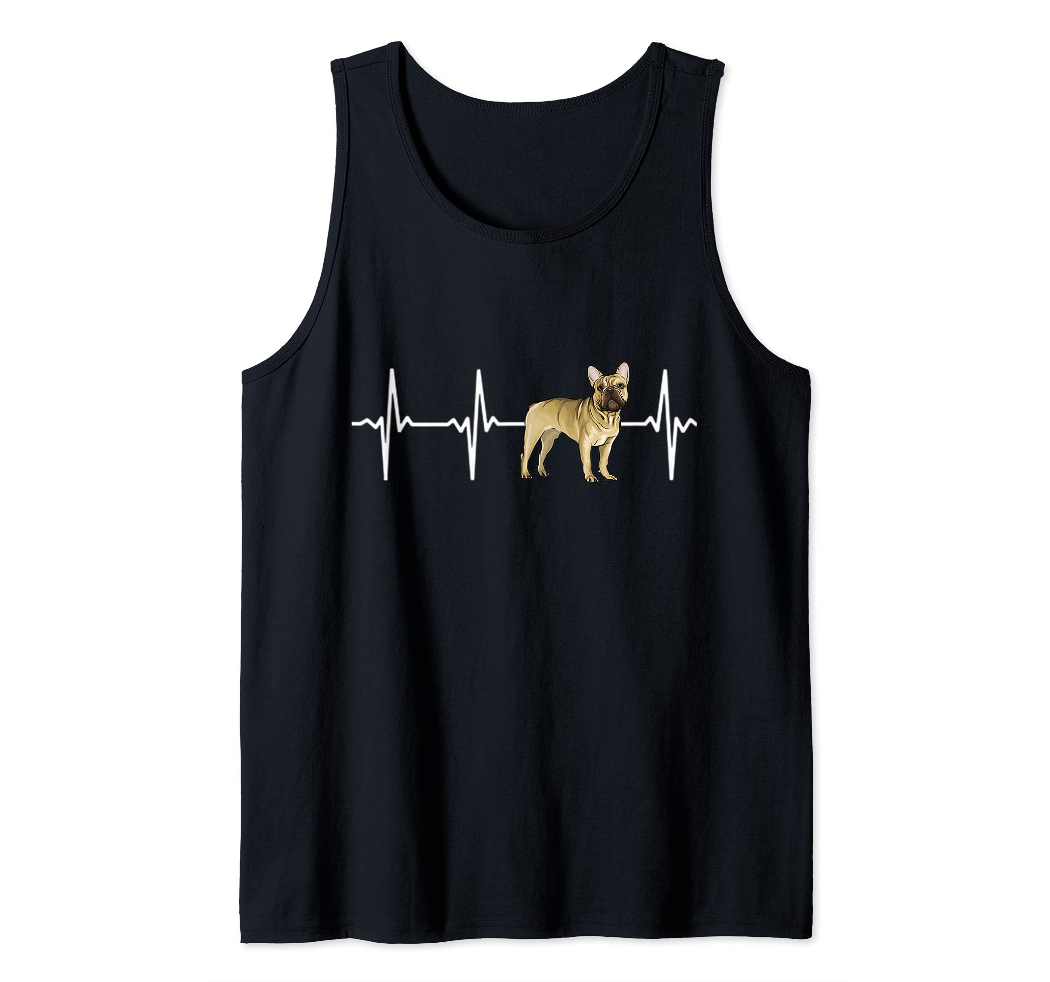 French Bulldog Heartbeat Love My Dog Tank Top