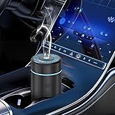 SEEDSEEL 100ML Car Diffuser, USB Rechargeable Battery Operated, Powered Cordless Essential Oil Humidifier, 7 LED Color Lights 2 Timer Modes for Car Outdoor Home (Black)