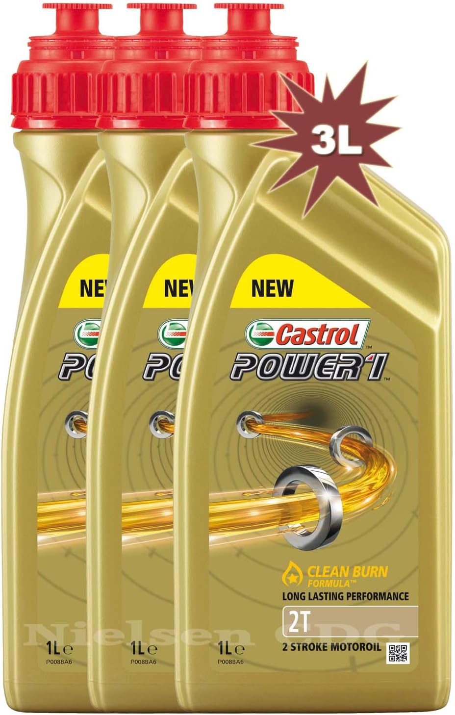 Castrol Power 1 2T Motorcycle Oil 3x1L= 3 Litre