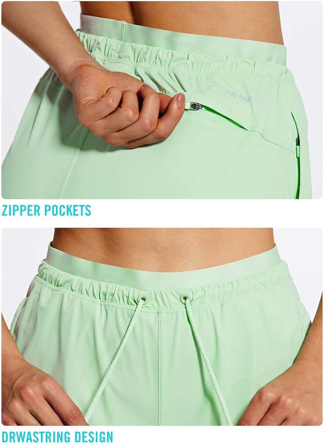 BALEAF Women's Shorts 4" Hiking Shorts Quick Dry with Zip Pockets UPF 50+ Stretch Outdoor Running Active Workout Gym: Clothing