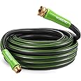 WORKPRO Garden Hose 5/8 IN x 50 FT, Heavy Duty, Flexible and Lightweight Water Hose with Rotary Handle, 3/4" GHT Solid Brass Fittings, for All-weather Outdoor, Lawn, Garden & Yard,Car wash