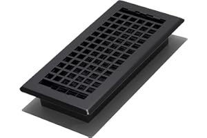 Decor Grates LTH410-BLK Lattice Floor Register, 4x10 Inches, Black