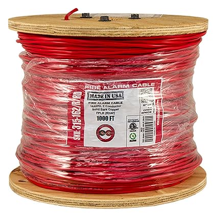 Vertical Cable Conductor de Cable de Alarma contra Incendios, 16 AWG, 2, sólido