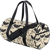MNSRUU Sports Duffel Bags, Bats and Flowers Vintage Athletic Gym Bag Overnight Workout Travel Tote Luggage for Men Women Yoga