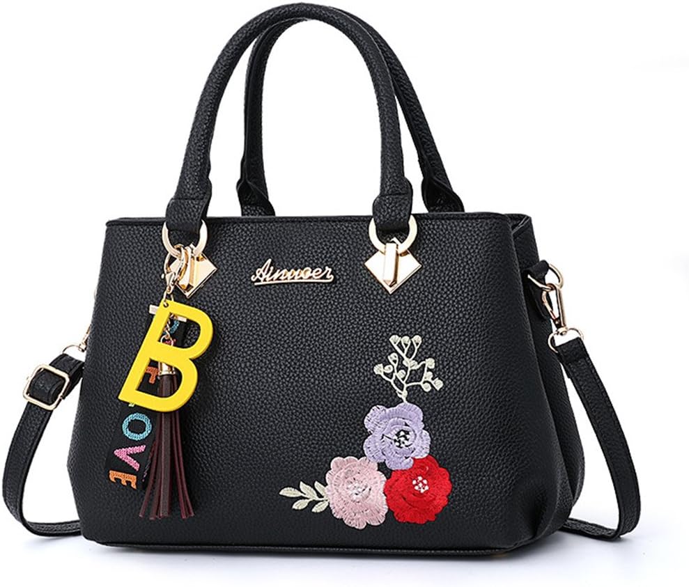 Dunland Lady Classic Handbags Simple Quilted Embroidery Handbag Tote Hobo Purse Shoulder Messenger