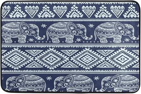 Alfombra de área 23.6x15.7 Pulgadas Vintage Azteca Tribal Elefante