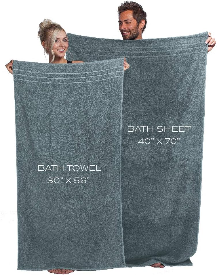 Cariloha 600 GSM Bamboo & Turkish Cotton Bath Sheet - Odor Resistant, Highly Absorbent - Includes 1 Towel - 1-Year Limited Quality Warranty - Ocean Mist: Kitchen & Dining