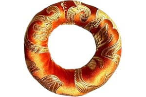 Dharma Guru Cushion Pillow for Tibetan Singing Bowl (Orange, 6 Inch)