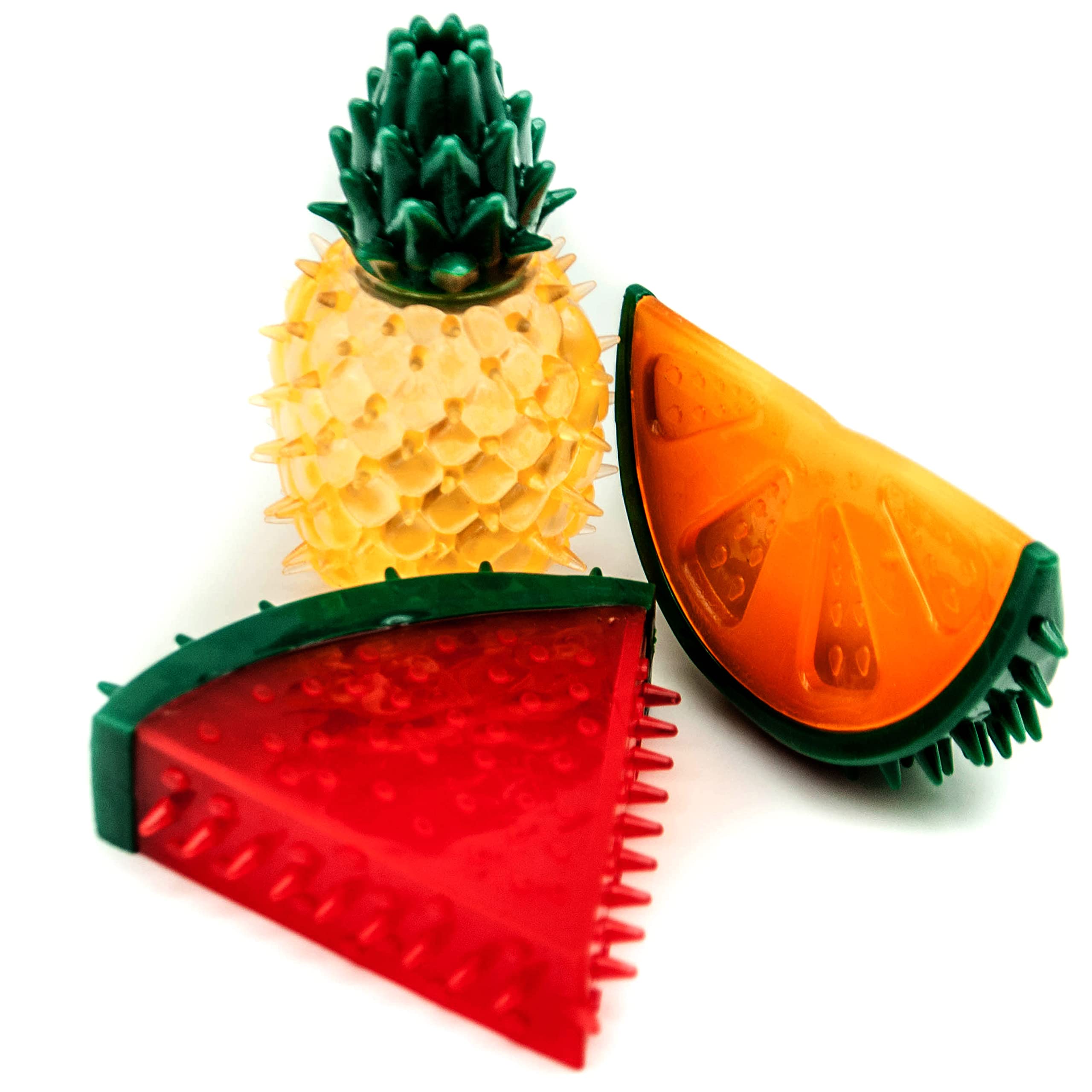 3 X SPIKE RING Dog Chew Toys for Dogs Toys | FRUITS Dog Teething Toys | Bright Puppy Chews RING Interactive Dog Toys for Boredom Dog Balls for Puppy Chew Toys Teeth (Assorted (3 Pack), Fruits)