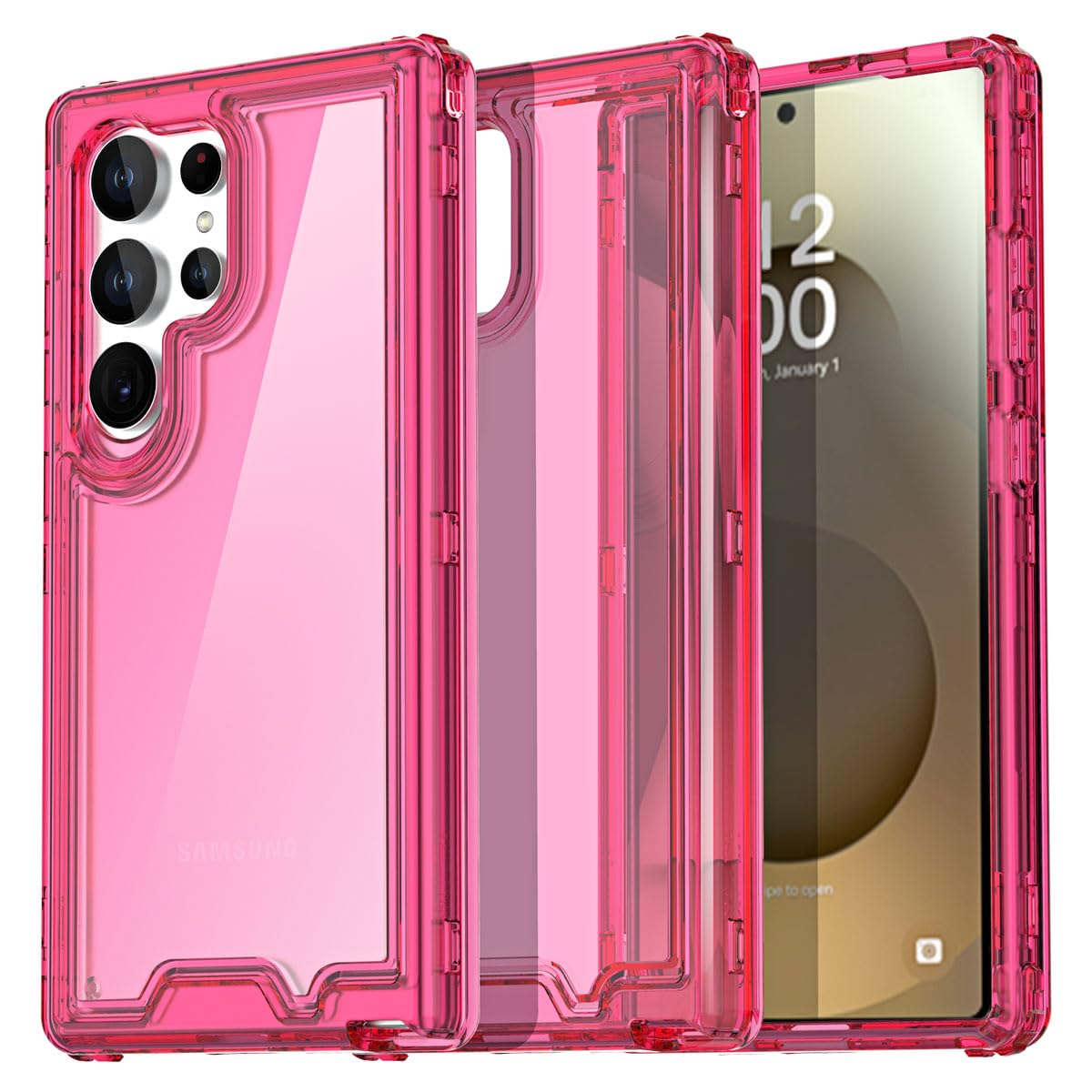 AICase for Samsung Galaxy S25 Ultra Case Clear,Heavy Duty Durable 3-Layer Crystal Transparent [Not Yellowing][Military Grade Drop Protection] Shockproof/DropProof Protective for S25 Ultra 6.9" 2025_3