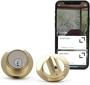 Level Touch, Keyless Entry Using Touch, a Key Card, or Smartphone. Bluetooth Enabled, Works with Ring and Apple HomeKit - Polished Brass