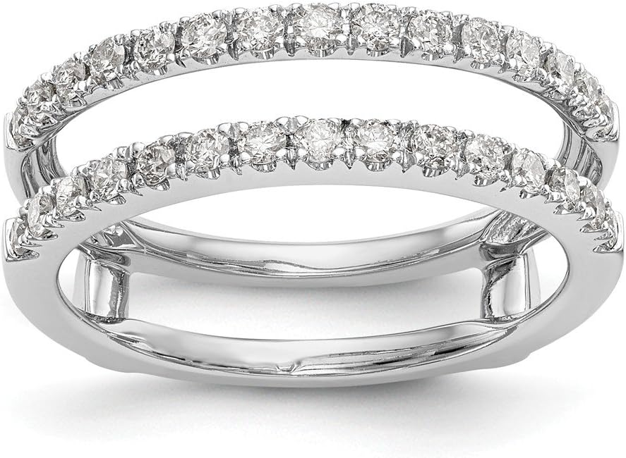 14ct White Gold Diamond Enhancer Ring Guard Wrap 0.51 cttw