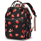 Mimfutu Strawberry Laptop Backpack College School Backpack Bookbags Nurse Backpacks Travel Bags for Women Girls Fits 15.6 Inch Notebook