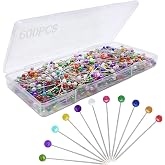 600PCS Sewing Pins, Straight Pin for Fabric, Pearlized Ball Head Quilting Pins Long 1.5inch, Corsage Stick Pin for Jewelry DIY, Craft, Sewing Supplies, Accessories By Sunenlyst