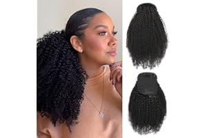 Humistwbiu Afro Kinky Curly Drawstring Ponytail 4C Natural Curly Afro Puff Drawstring Ponytail Extension for Black Women Natu