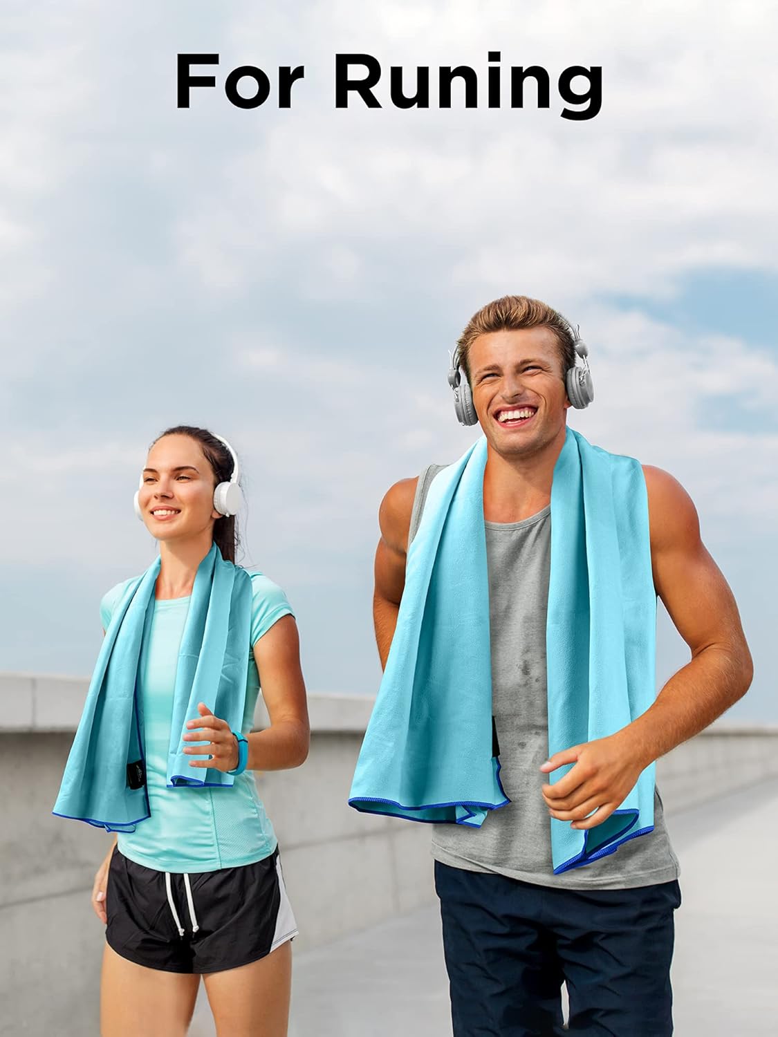 HEETA 3-Pack Fast Drying Microfiber Towels Quick Dry Towels Super Absorbent High Compact Towels for Beach, Hiking, Yoga, Swim, Camping, Gym, and Travel, 3 Size with Bag (Blue): Kitchen & Dining