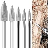 Wood Carving Drill Bits Set for Dremel Rotary Tool 5Pcs Engraving Drill Accessories Bit Wood Crafts Grinding Woodworking Tool