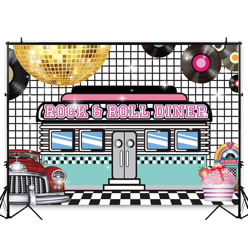 50 S Party Decorations Rock And Roll Music Sign Banner 5ft Long