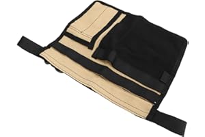 Garden Tool Waist Apron Oxford Cloth Adjustable Gardening Tool Waist Bag for Garden Work (Khaki and Black)