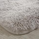Sienna Small Rug Bedroom Silver Grey Fluffy Shaggy 80x150cm Non-Slip view 2