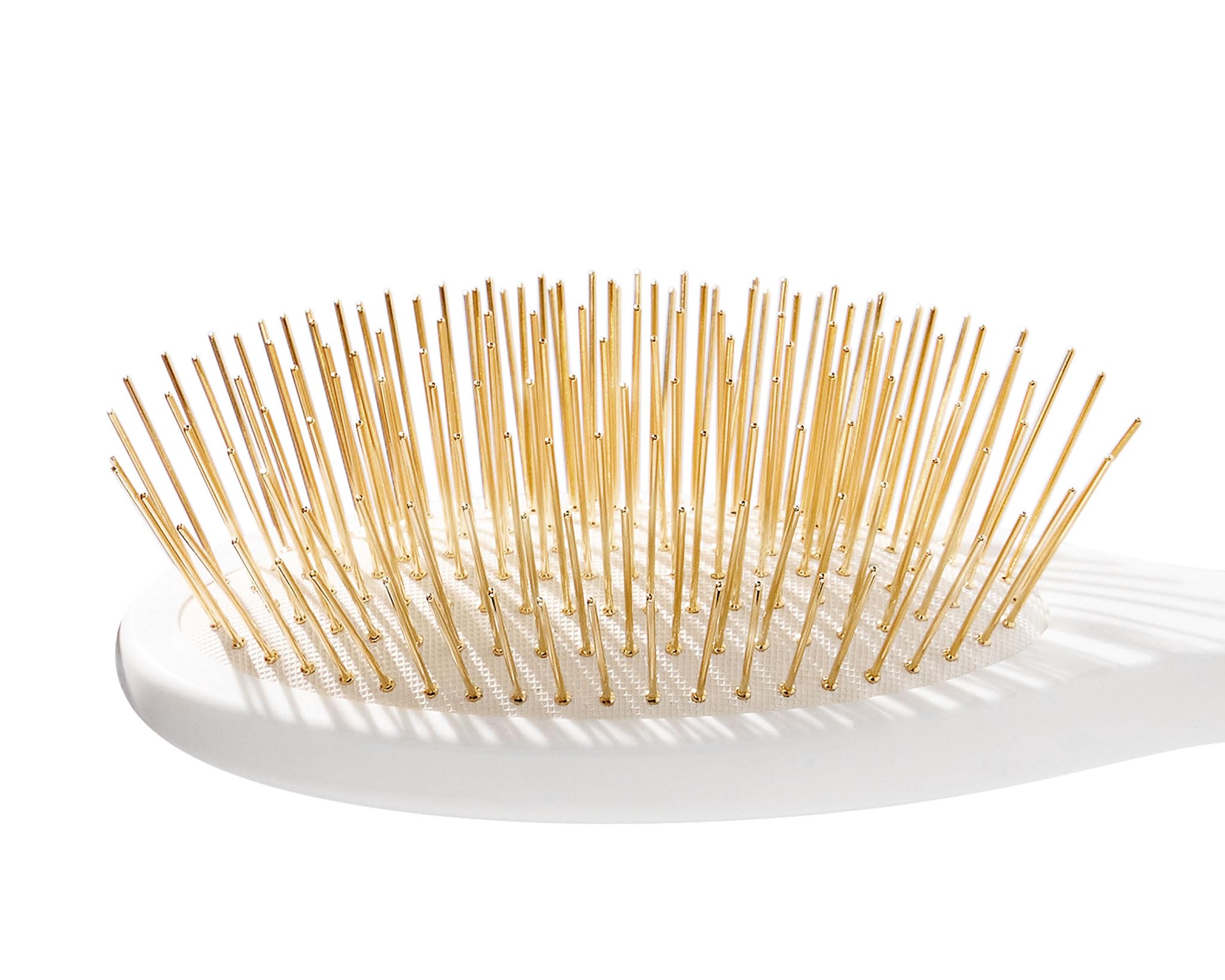 Snow Fox Skincare Gua Sha Hair Brush - White Edition. Scalp Massage Comb with Gold-Plated Metal Bristles for Healthy Follicles. Soothing Gua Sha Acupressure Tool for All Hair Types
