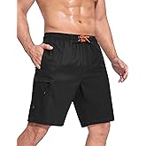 SILKWORLD Mens Swim Trunks Quick Dry Bathing Suit 9 Inch Swim Shorts with Mesh Lining and Zipper Cargo Pockets