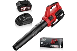 VacLife Leaf Blower Cordless with Battery and Charger-350CFM 150MPH 20V Electric Leaf Blower, Perfect for Lawn, Yard, Garage, Patio & Sidewalk Red (VL717)