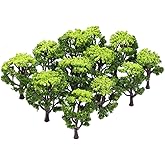FOMIYES 12pcs 1:50 Scale Train Scenery Landscape Model Trees, Green Miniature Trees for Diorama, Woodland Scenics, Fairy Gardens, Dollhouse, and Home Decor, 3.93 Inches Tall