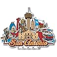 San Antonio, Texas City Magnet by Classic Magnets, Collectible Souvenirs Made in The USA, 4.21" x 3.22"