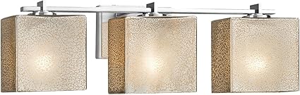 Fusion - Barra de baño rectangular de 3 luces de Era. vidrio artesanal
