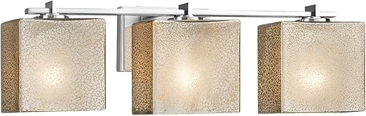 Fusion - Barra de baño rectangular de 3 luces de Era. vidrio artesanal