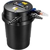 VIVOHOME 2640GPH Auto-Cleaning Pressurized Bio Pond Filter with 18W Light | Efficient Filtration with Timer, Multi-Size Adapter, Koi Ponds up to 1585Gallons, Ornamental Ponds up to 3170Gallons