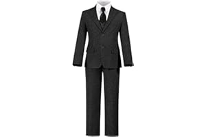 SAILIINY Boys Tweed Suit 3 Pieces Retro Set Herringbone Slim Fit Kids Suits for Boy Formal Wedding Suits for Kids Dresswear