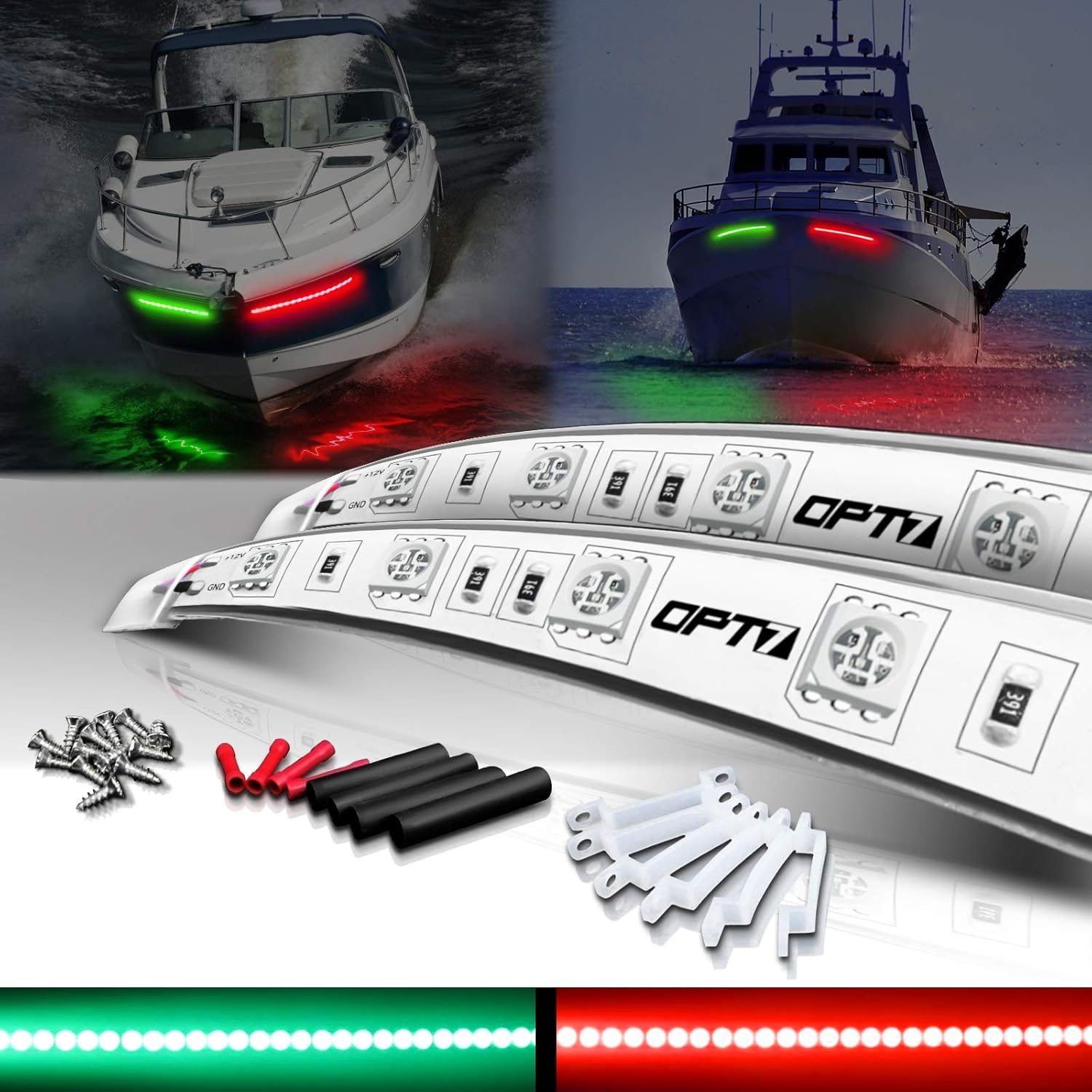 OPT7 14.5 inch LED Boat Bow Navigation Light Kit, IP68