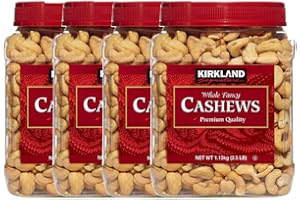 BULKIDOKI Kirkland Signature Whole Fancy Cashews Salted and Roasted, 40 oz (Pack of 4)