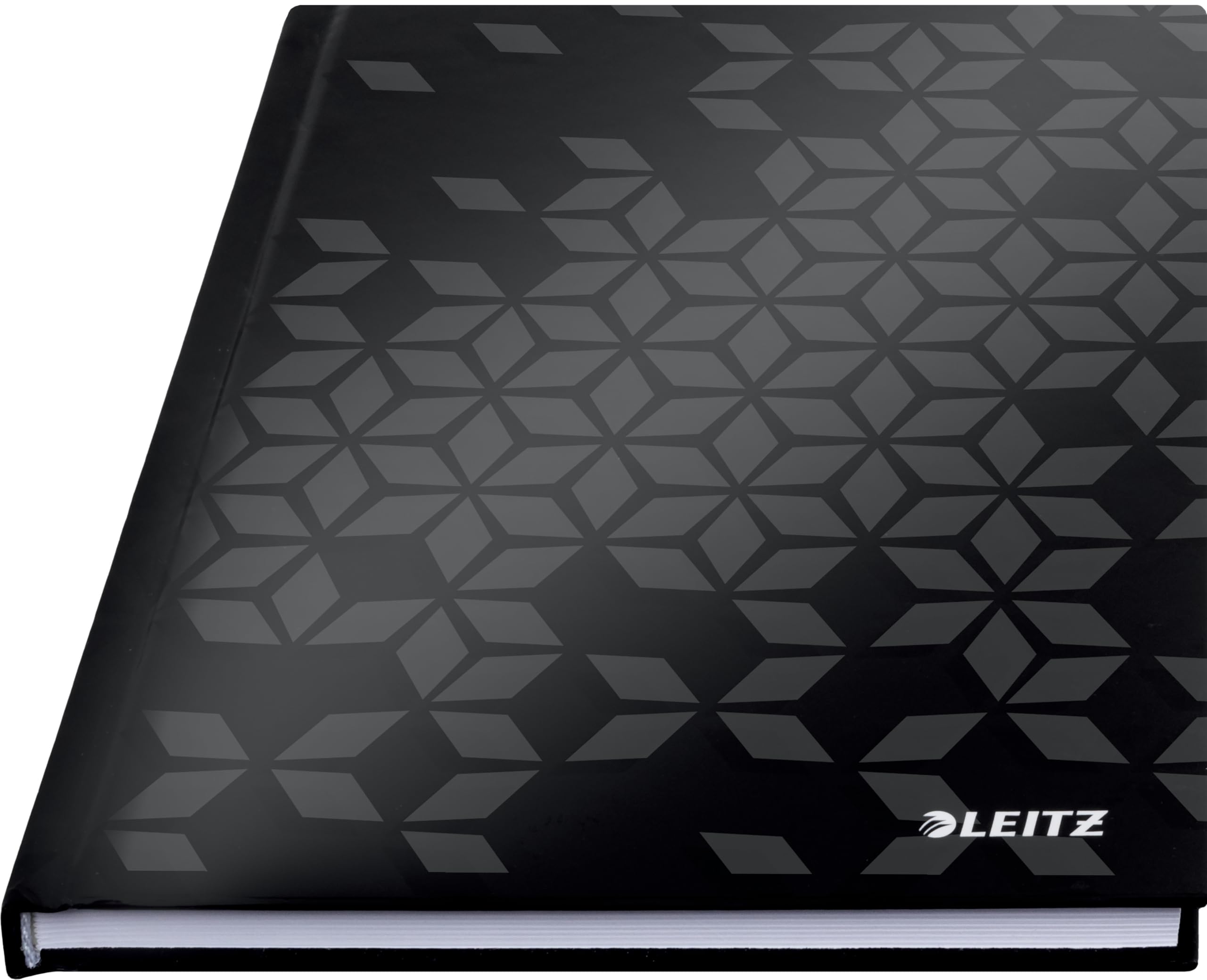 Leitz WOW Notebook A5 Squared, Hardcover, 160 Pages, 80 Sheets of FSC-Certified Paper (80 g/m²), Laminated Cover, Thread Binding, For Office, School or as a Diary, Black, 46281095