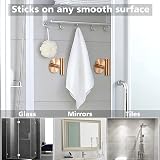 YUET 2 Pcs Bathroom Towel Hook Adhesive Rose Gold SUS 304 Stainless Steel view 4