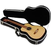 SKB cases Hardshell Guitar Travel Case for Baby Taylor or Martin LX Models, Molded In Bumpers for Protection, Plush Lined Interior and Latches, Black