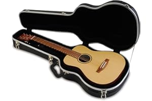 SKB cases Hardshell Guitar Travel Case for Baby Taylor or Martin LX Models, Molded In Bumpers for Protection, Plush Lined Interior and Latches, Black