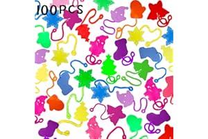 Mchochy 100 Pcs Christmas Sticky Hands Toys for Kids, Christmas Styles Stretchy Toys Bulk for Christmas Stocking Stuffers, Pinata Fillers, Gifts for Boys Girls Party Favors Supply