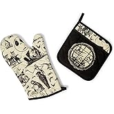 Disney The Nightmare Before Christmas 2-Piece Oven Mitt and Pot Holder Kitchen Set | Heat Resistant Gloves, Hot Pads for Cooking and Baking