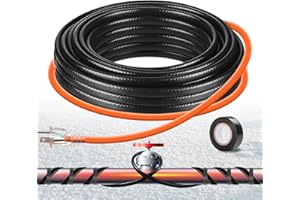 PBPHX 30FT Heat Tape for Water Pipes,Heating Cable for Pipe Freeze Protection,Water Pipe Insulation/Roof Snow De-Icing,Deicing Heating Cable,with Mounting Buckle (30FT)