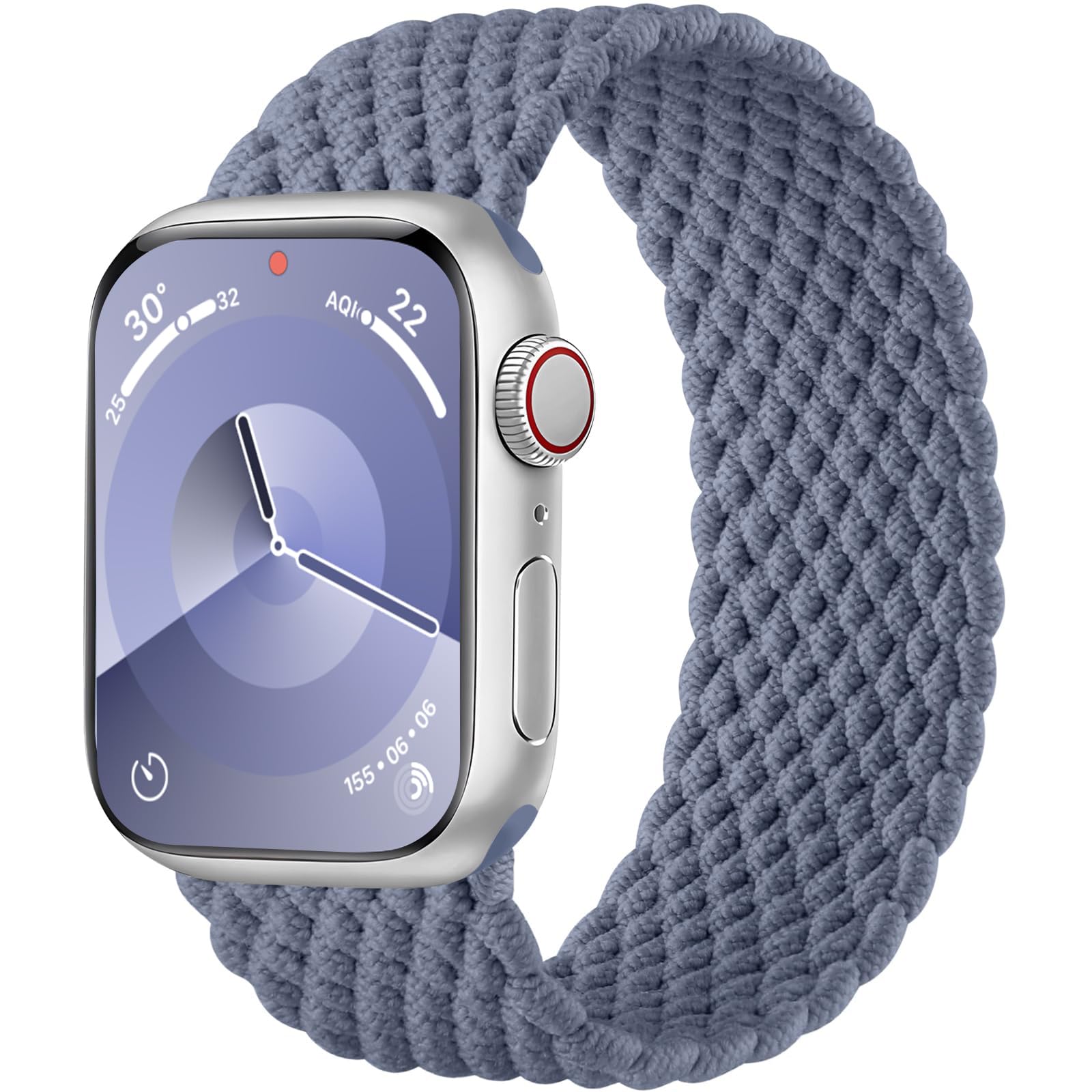 Compatible with Kids Apple Watch Band 38mm 40mm 41mm 42mm 44mm 45mm 46mm, Boys Girls Stretchy Braided Nylon Solo Loop Band for iWatch Series 11 10 9 8 7 6 5 4 3 2 1 SE3 SE2 SE (Blue Grey)
