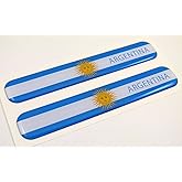 Argentina Flag Domed Decal Emblem Resin car auto Stickers 5"x 0.82" 2pc.