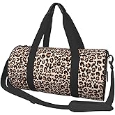 Gbuzozie Leopard Cheetah Print Gym Duffle Bag Foldable Lightweight Carry On Weekender Travel Duffel Bags Sport Bags For Fitness Yoga Beach Swim Men Women