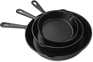 Set of 3 Cast Iron Skillets - 10