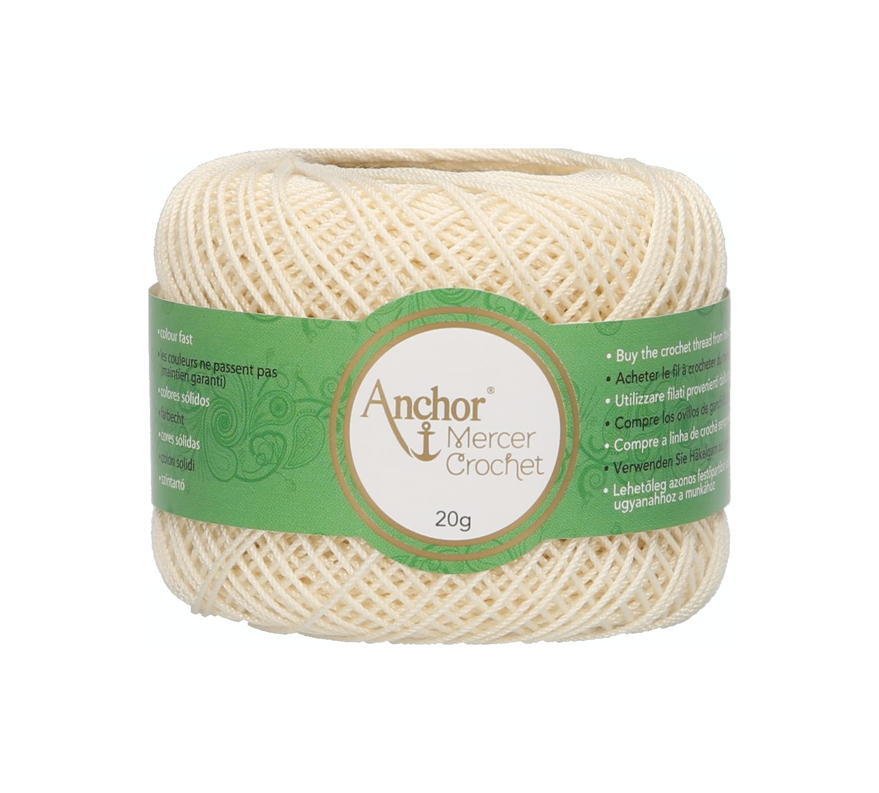 ANCHOR Mercer Crochet Shiny Crochet Thread, Thickness: 60, Packaging: 20G, Running Length: 303M 926 Crochet Threads