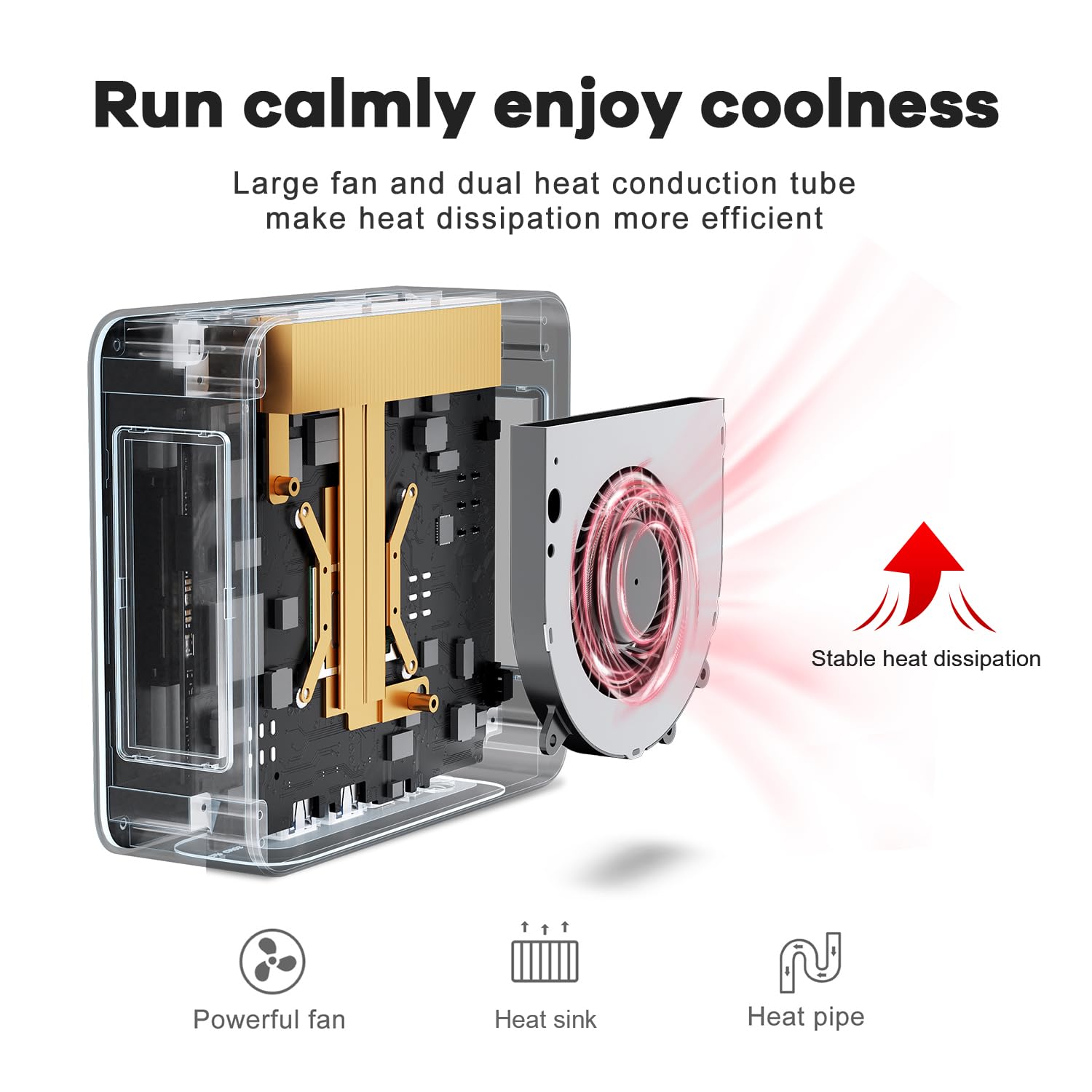 Beelink SER5 Mini PC AMD Ryzen 5 5560U (6C/12T, up to 4.0GHz), 16GB DDR4 500GB NVMe SSD, Mini Desktop Computer Support 4K@60Hz/Triple Display/WiFi6/BT5.2/HDMI+DP/Silent Fan/Office PC